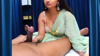 Hot Aunty Stroking Cock Sensually Wearing Her Red Saree