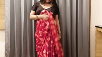 Big Ass Aunty Riding Cock While Wearing Desi Saree