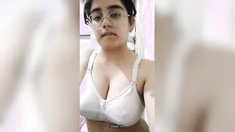 Horny Girl With Big Boobs Stripping And Teasing Hard