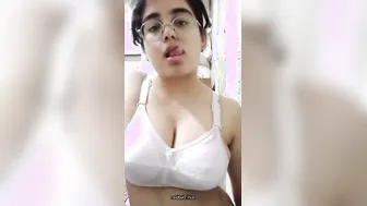 Horny Girl With Big Boobs Stripping And Teasing Hard