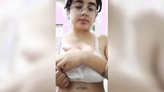 Horny Girl With Big Boobs Stripping And Teasing Hard