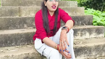 Desi Girlfriend Getting Her Boobs Pressed In Forest