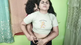 Indian Couple Kissing Ass And Pressing Boobs Under Her Skirt