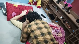 Mallu Girlfriend Wearing Red Saree Romancing And Fucking Him