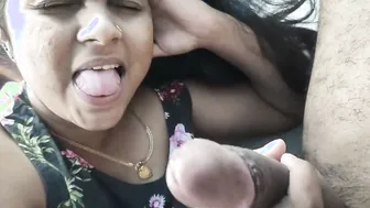 Horny Desi Wife Giving Sloppy Blowjob To Her Lover