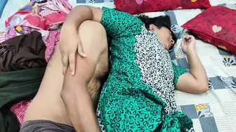Young Couple Having Passionate Sex in Bedroom at Night