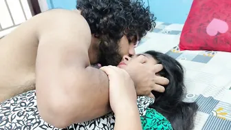 Young Couple Having Passionate Sex in Bedroom at Night