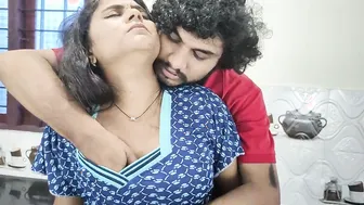 Horny Couple Fucking Hard in Kitchen Wearing Sexy Nighty