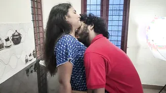 Horny Couple Fucking Hard in Kitchen Wearing Sexy Nighty