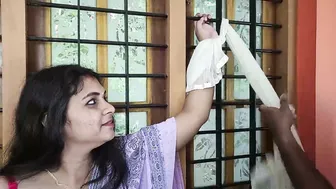 Blindfolded Wife in Saree Tied Up and Dominated Roughly