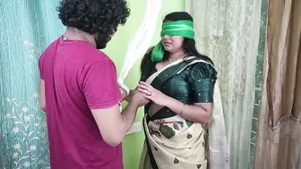 Blindfolded Wife Tied Up Getting Her Boobs Sucked Hard