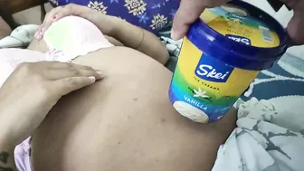Wife in Saree Getting Navel Licked With Sweet Ice Cream