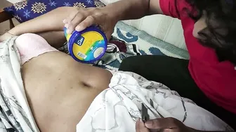 Wife in Saree Getting Navel Licked With Sweet Ice Cream