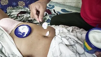 Wife in Saree Getting Navel Licked With Sweet Ice Cream