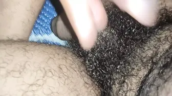 Fingering My Hairy Desi Girlfriend's Wet Pussy Closeup