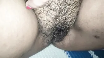 Fingering My Hairy Desi Girlfriend's Wet Pussy Closeup
