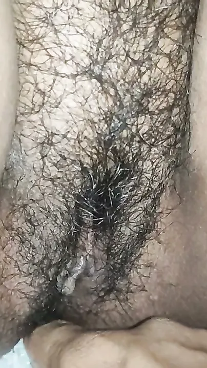Fingering My Hairy Desi Girlfriend's Wet Pussy Closeup