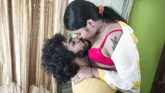 Girlfriend Opening Shirt Revealing Red Bra For Kissing