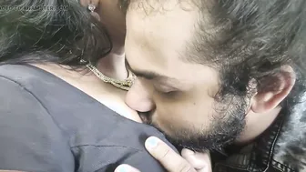 Wife in Saree Deep Kissing Husband Tongues Intertwined