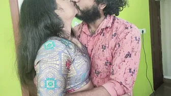 Wife in Saree Getting Navel Licked Boobs Pressed Hard