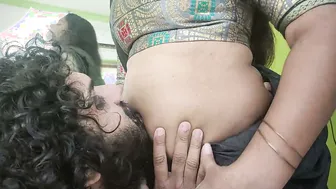 Wife in Saree Getting Navel Licked Boobs Pressed Hard