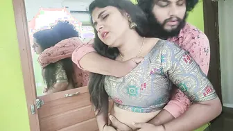 Wife in Saree Getting Navel Licked Boobs Pressed Hard