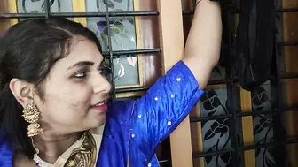 Half Saree Girl Tied to Window Gets Pussy Ass Licked