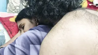 Married couple kissing her ass in nighty at home tonight