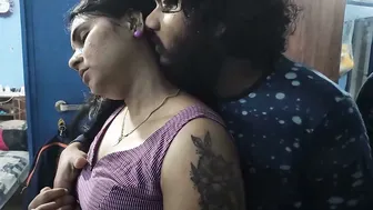 Wife Getting Neck Kissed And Boobs Squeezed Wearing Saree