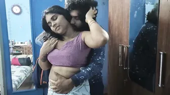 Wife Getting Neck Kissed And Boobs Squeezed Wearing Saree