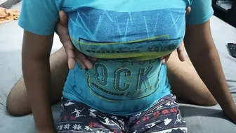 Girlfriend Letting Him Play With Her Big Natural Soft Boobs