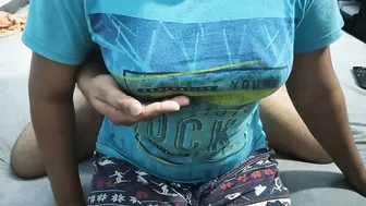 Girlfriend Letting Him Play With Her Big Natural Soft Boobs