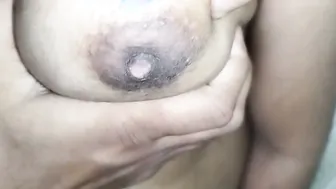 Wife Showing Big Natural Boobs While Getting Nipples Sucked