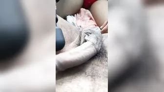 Wife Using Vibrator on Husband's Cock Enjoying Together