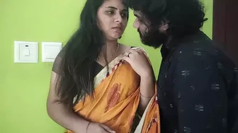 Mallu Couple Making Out Intense Lip Lock in Saree Romance