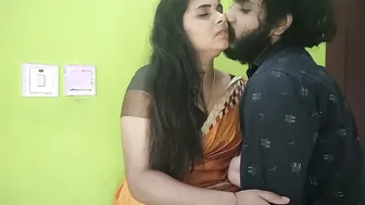 Mallu Couple Making Out Intense Lip Lock in Saree Romance