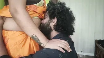 Mallu Couple Making Out Intense Lip Lock in Saree Romance