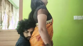 Mallu Couple Making Out Intense Lip Lock in Saree Romance