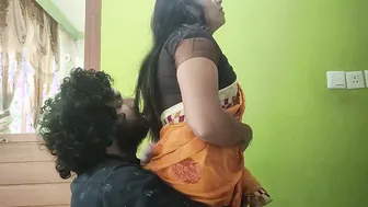Mallu Couple Making Out Intense Lip Lock in Saree Romance