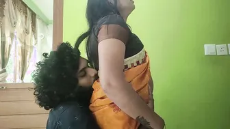 Mallu Couple Making Out Intense Lip Lock in Saree Romance