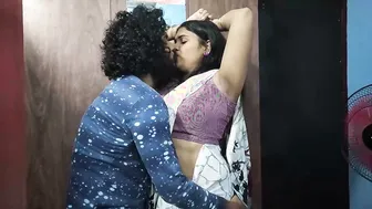 Desi Couple Having Saree Lip Lock With Armpit Navel Lick