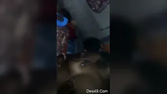 Indian Wife Getting Her Boobs Pressed and Sucked