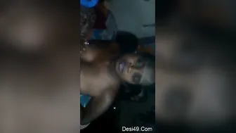 Indian Wife Getting Her Boobs Pressed and Sucked