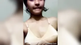 GF Teasing With Her Nipples Visible Through Thin Bra