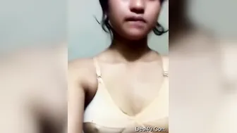 GF Teasing With Her Nipples Visible Through Thin Bra