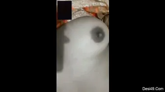 GF Stripping On Video Call Showing Her Tits And Pussy