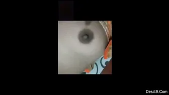 GF Stripping On Video Call Showing Her Tits And Pussy