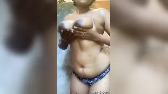 Sexy Babe Showing Off Her Big Natural Tits And Shaved Pussy