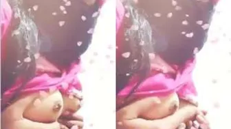 Cute GF Playing With Her Perky Boobs Teasing On Video