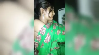 Village GF Showing Her Perky Tits To Lover On Camera